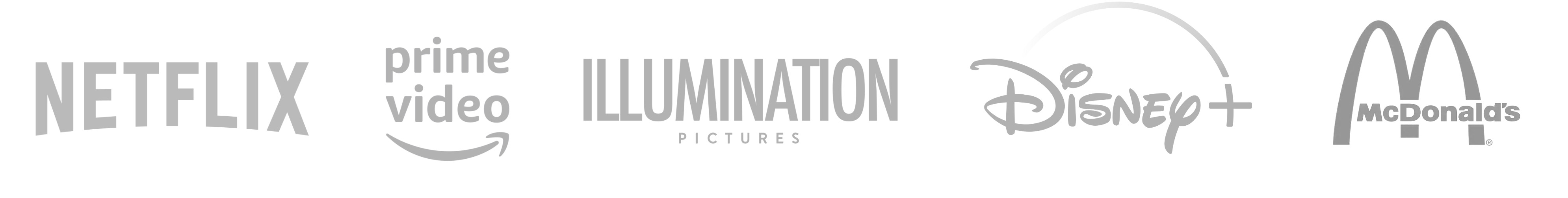 Netflix, Prime Video, Illumination Pictures, Disney+, and McDonald's